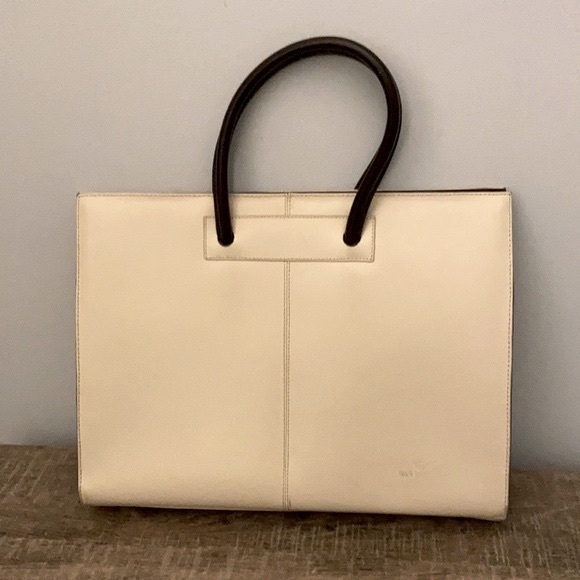 Sale❣️ NWOT Cream Leather Briefcase / Laptop Bag - Picture 1 of 5